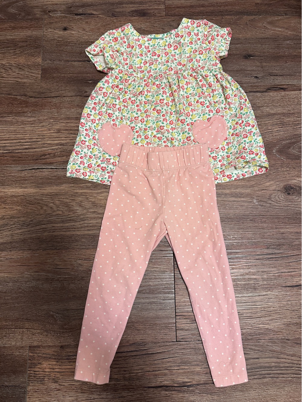 Mini Boden Pink Polka Dot Girls Leggings